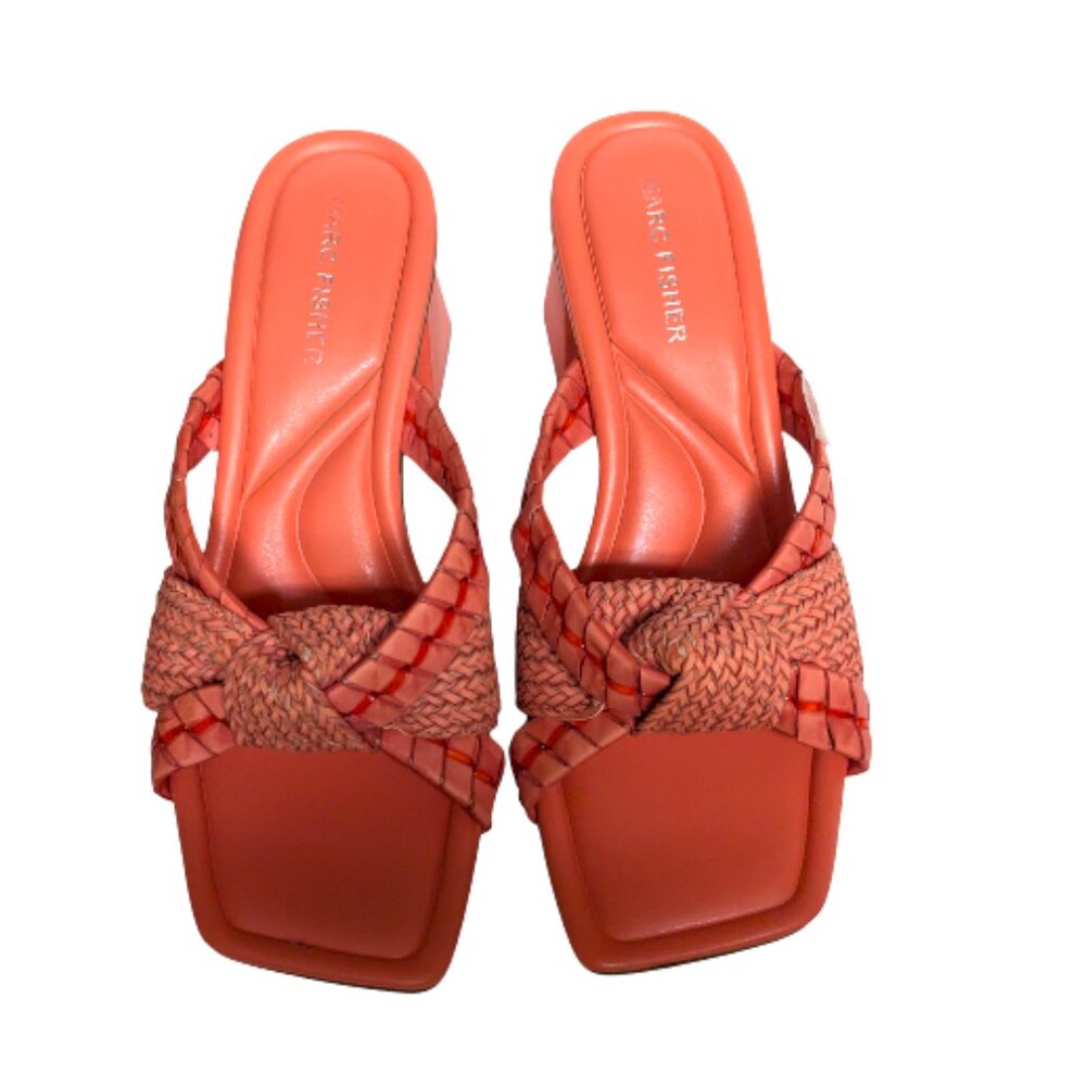 Marc Fisher Macki Coral Square Open Toe Block Heel Slip-on Sandal Size 8.5 NWOB